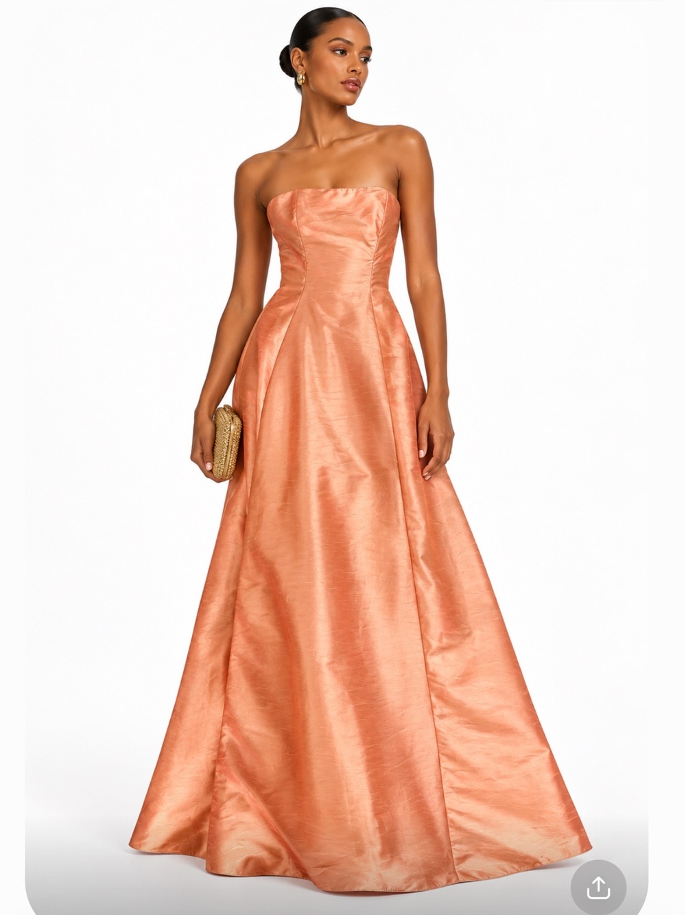 VINTAGE SCOTT McCLINTOCK Orange Strapless Long Prom Black Tie Wedding Gown